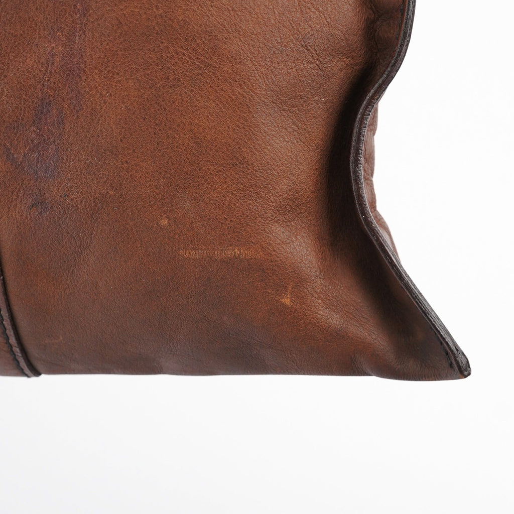 Brown Leather Pocket Tote Bag