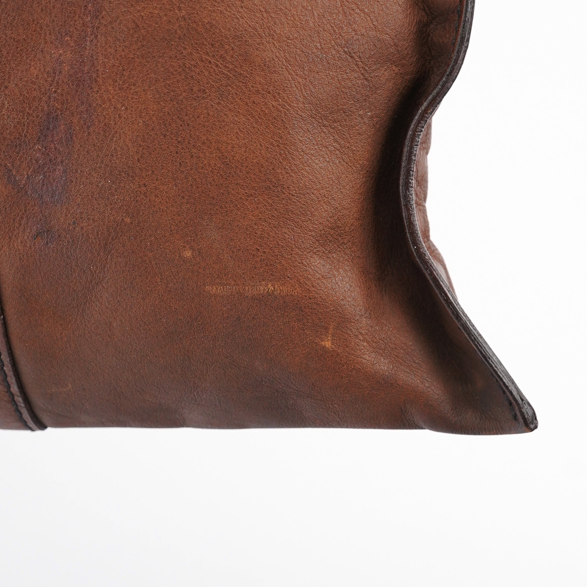 Brown Leather Pocket Tote Bag