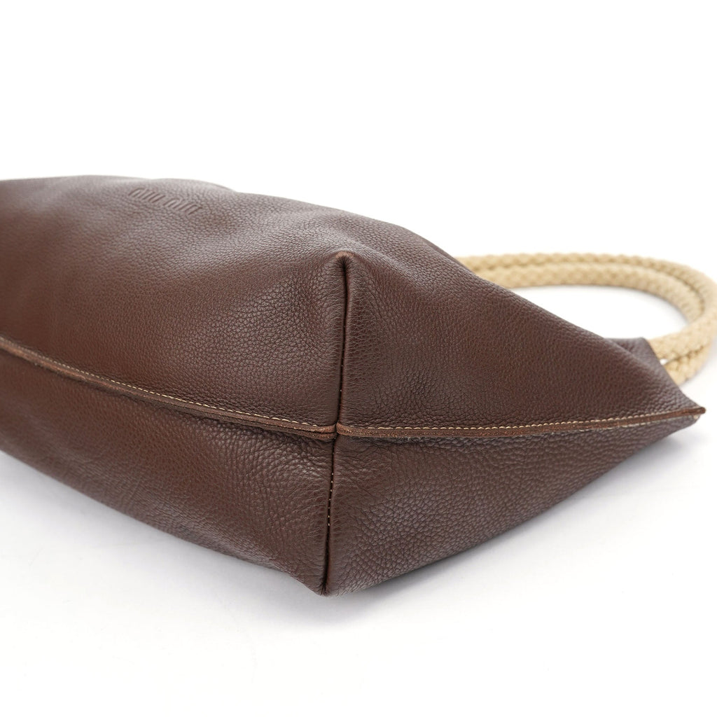 Brown Leather Rope Shoulder Bag