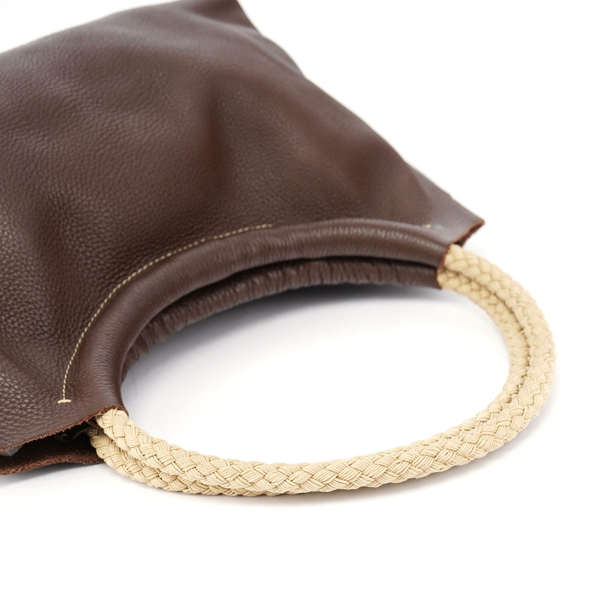 Brown Leather Rope Shoulder Bag
