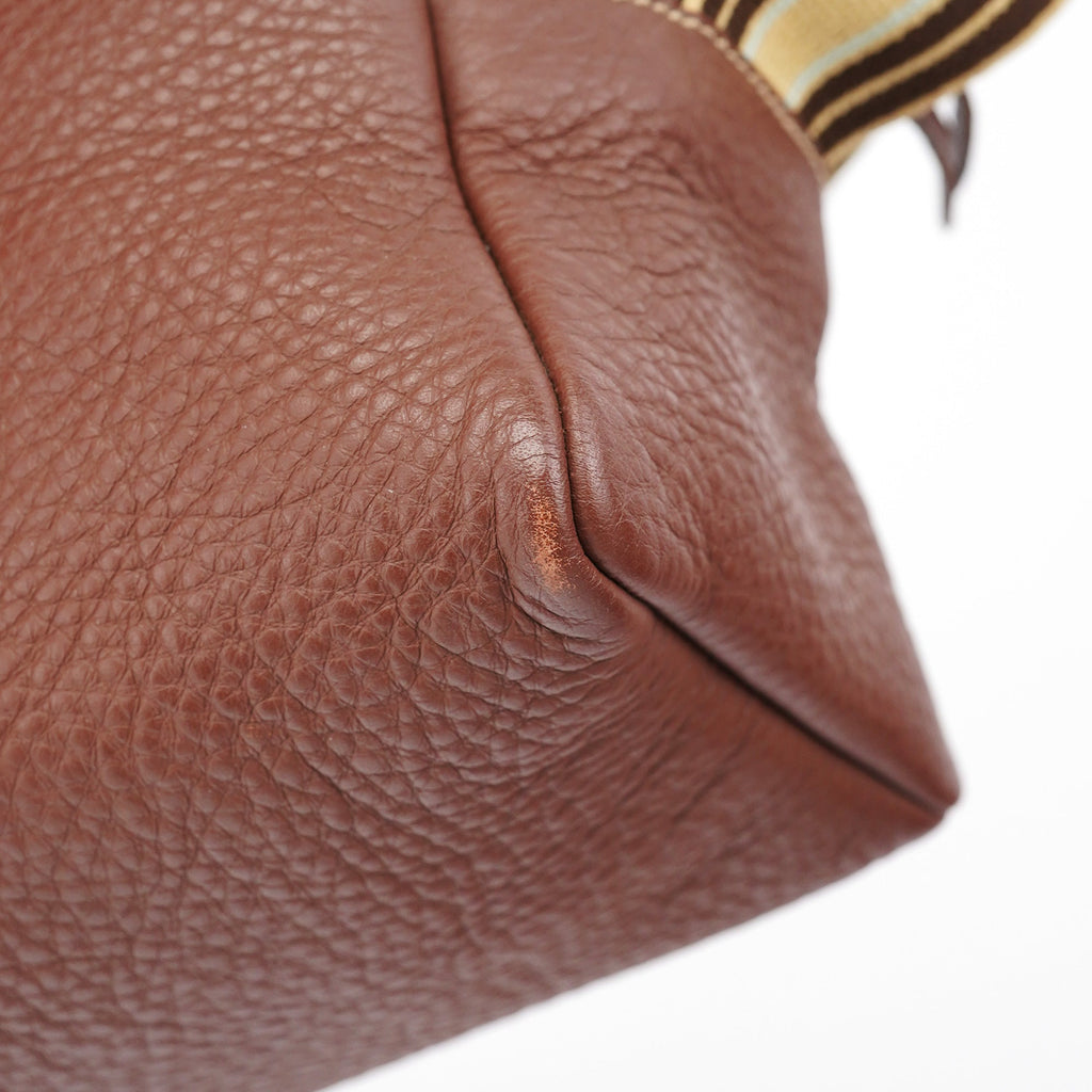 Brown Pebbled Leather Shoulder Bag