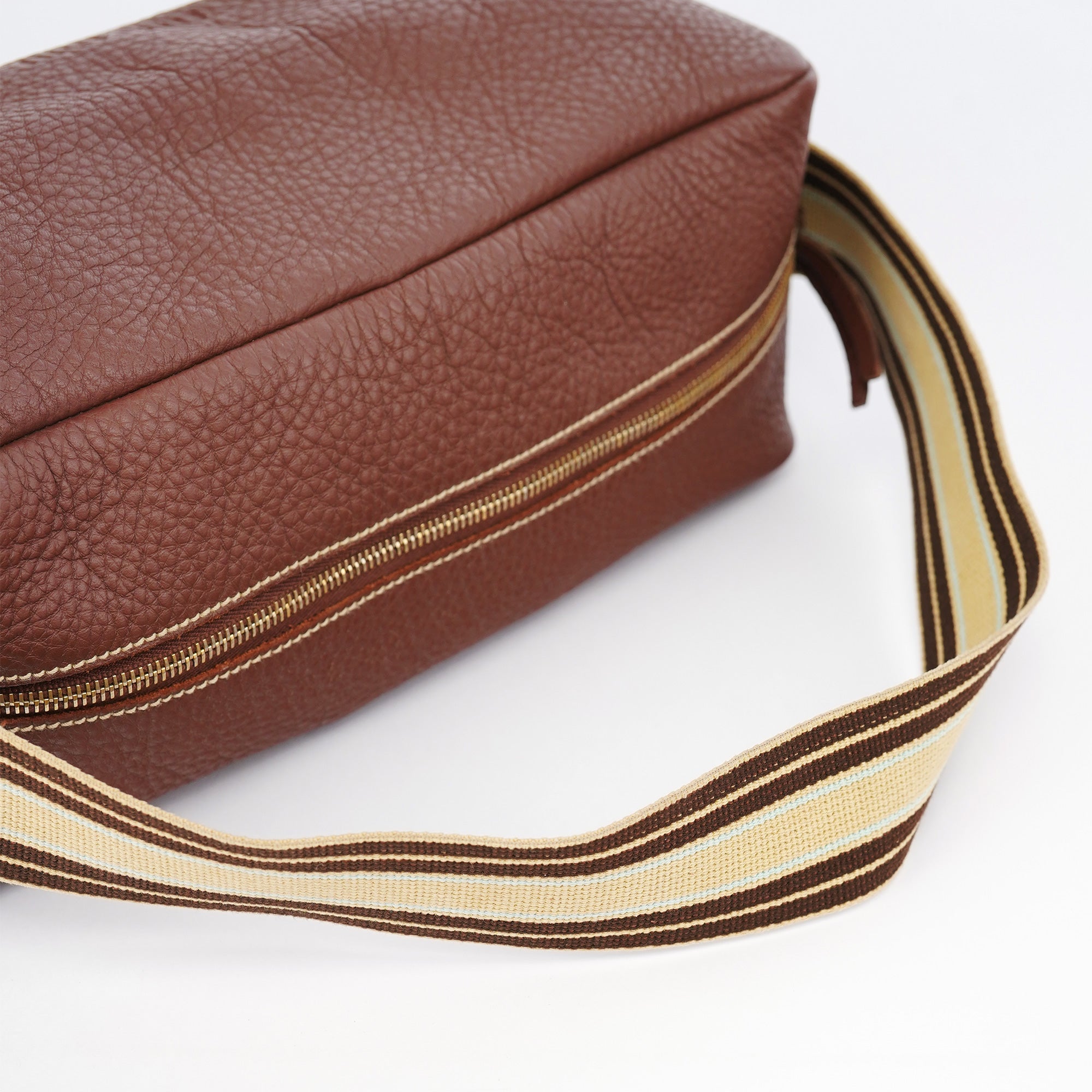 Brown Pebbled Leather Shoulder Bag