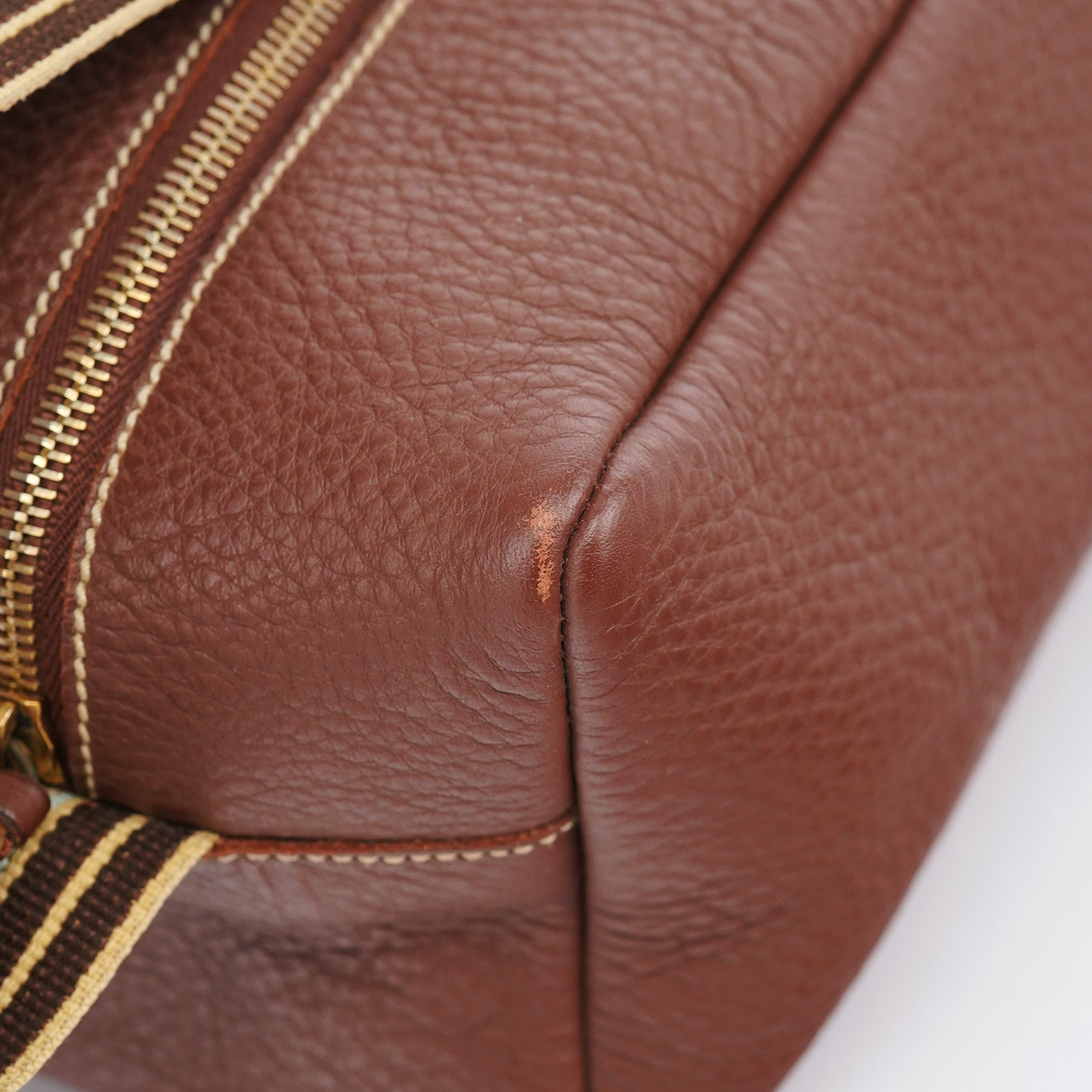 Brown Pebbled Leather Shoulder Bag