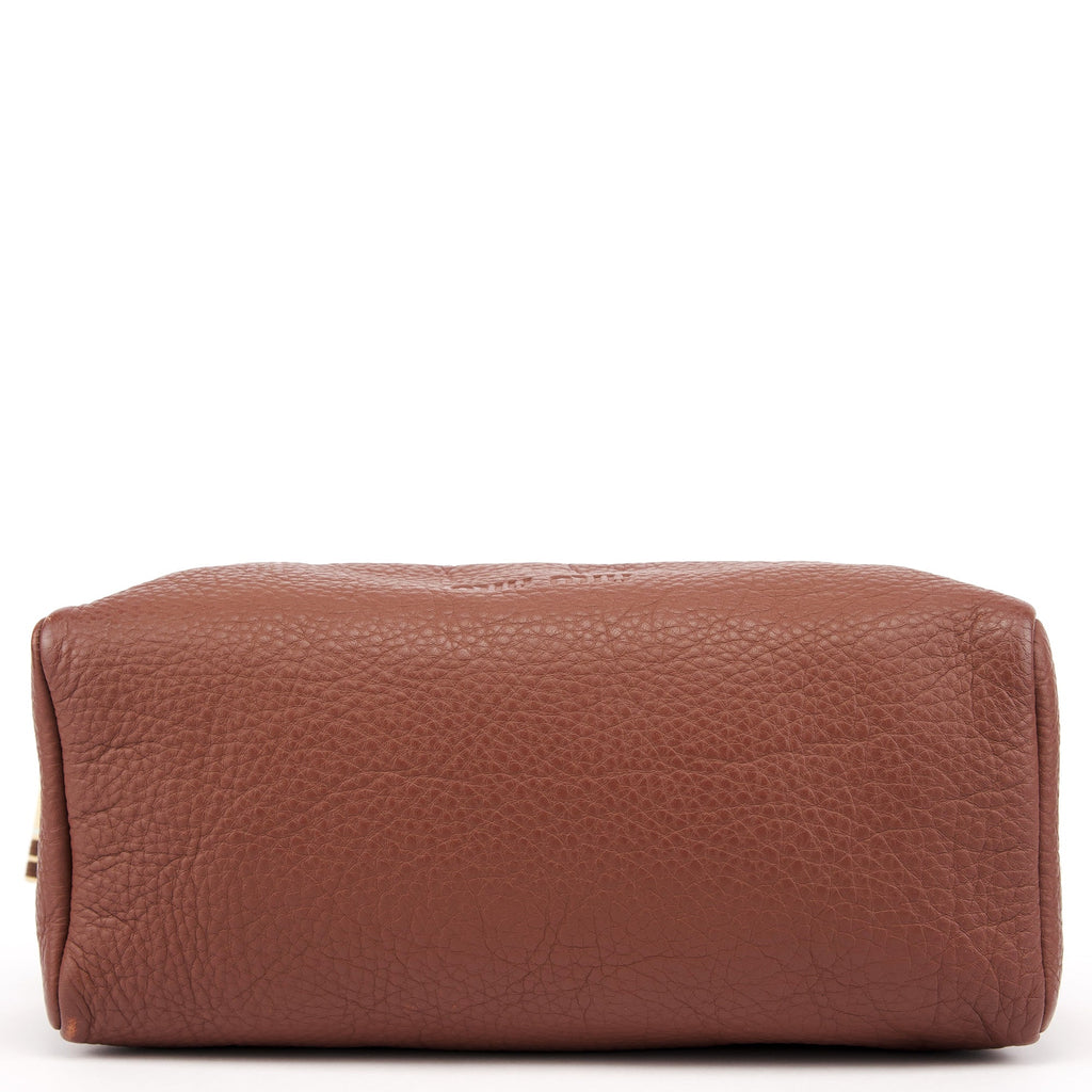 Brown Pebbled Leather Shoulder Bag