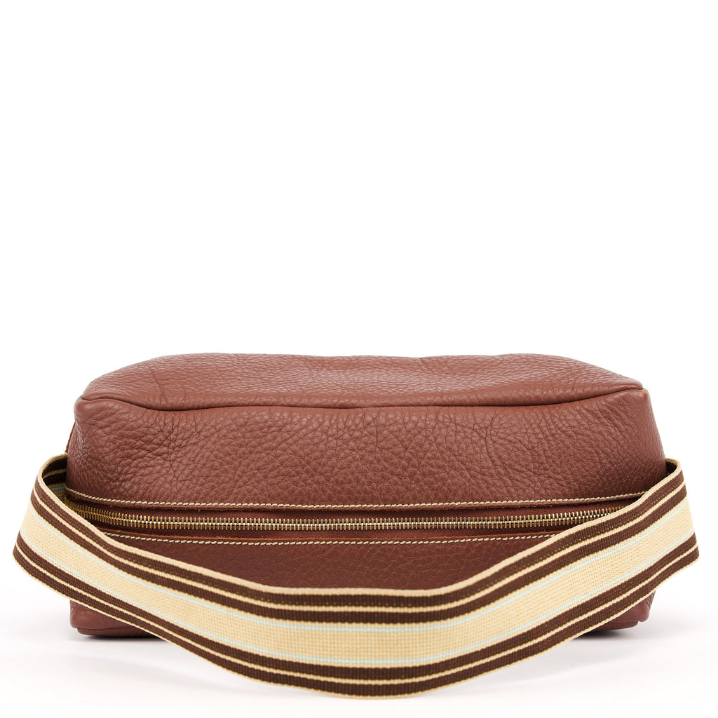 Brown Pebbled Leather Shoulder Bag