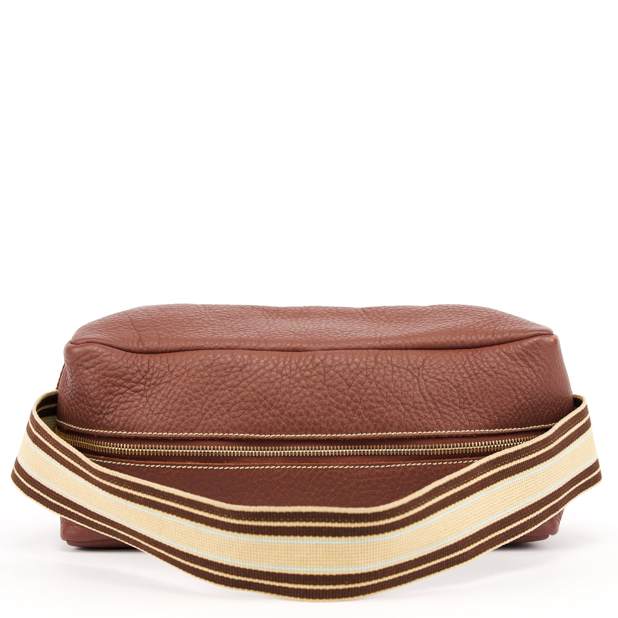 Brown Pebbled Leather Shoulder Bag