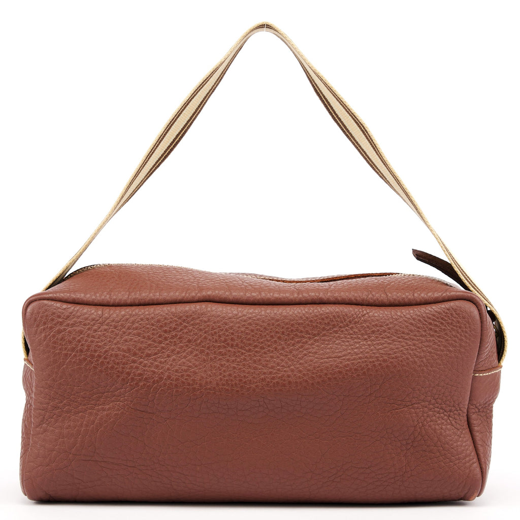 Brown Pebbled Leather Shoulder Bag
