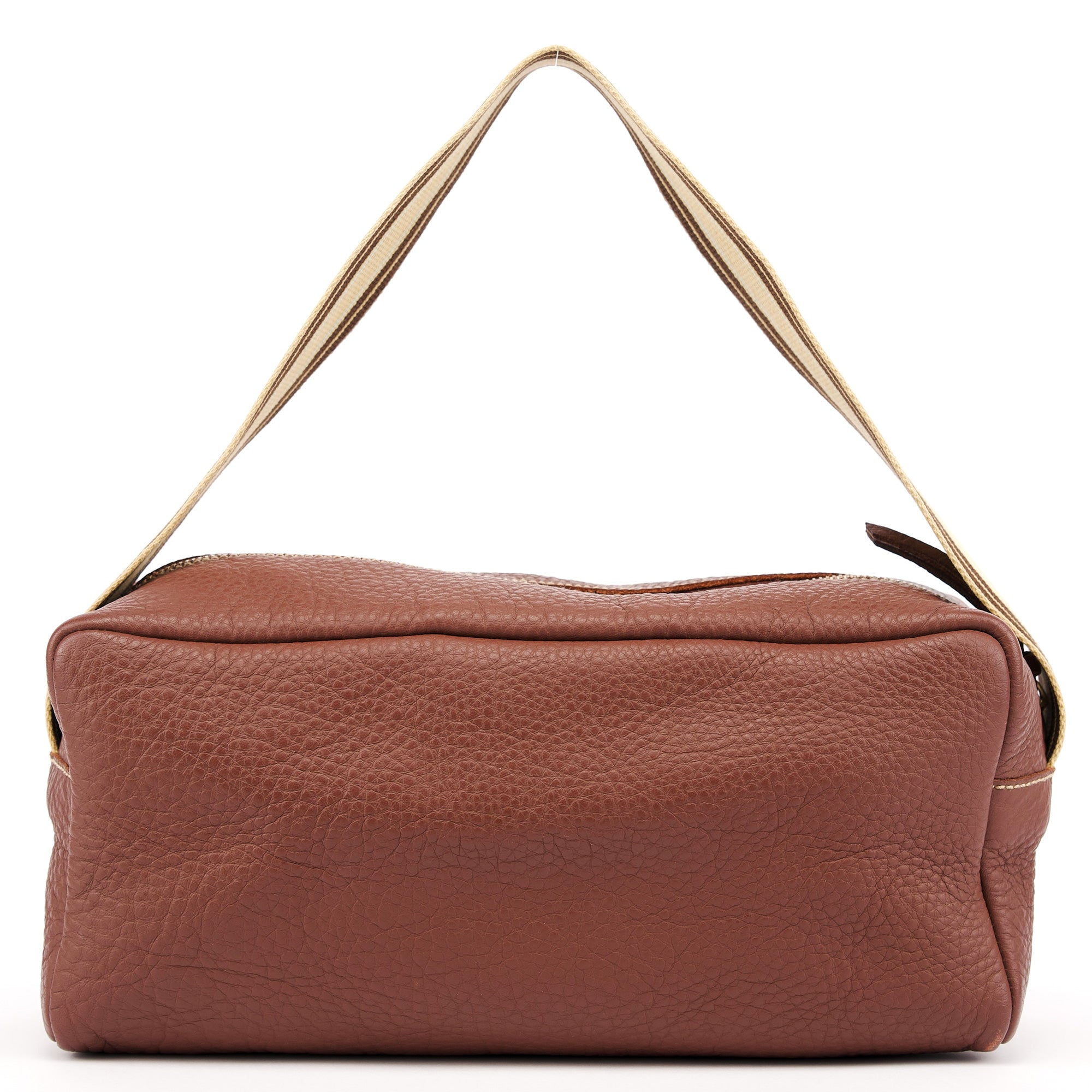 Brown Pebbled Leather Shoulder Bag