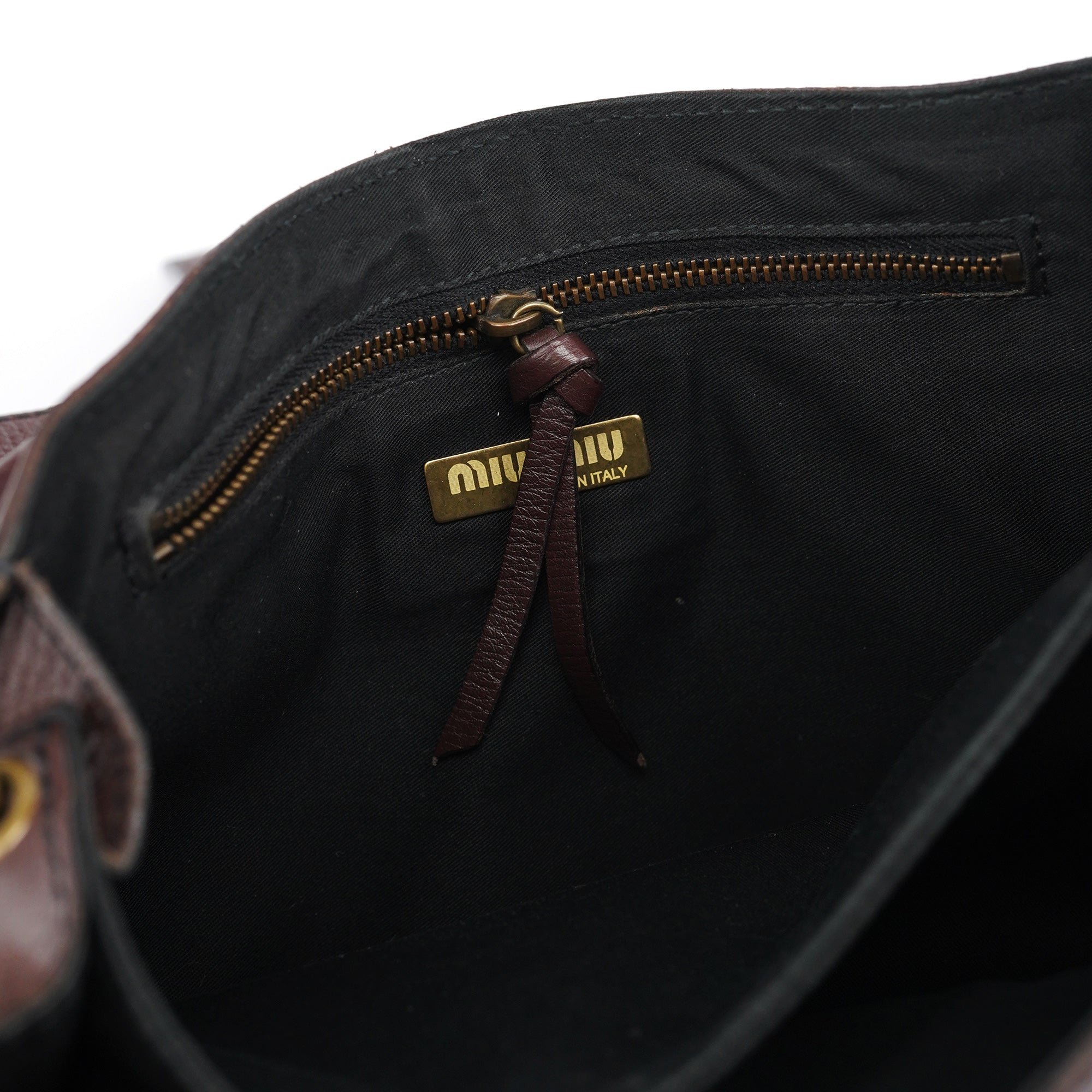Brown Textured Leather Buckle Shoulder Bag