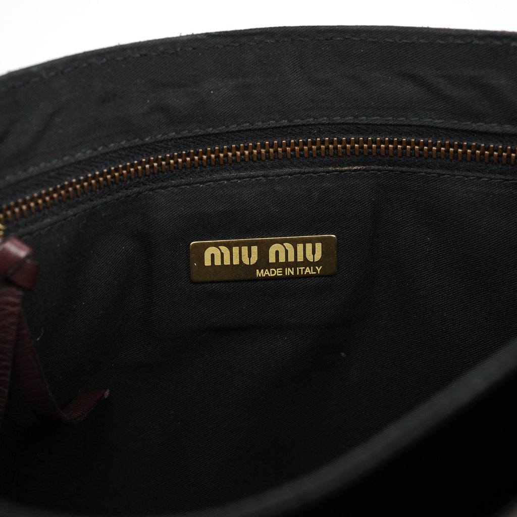 Brown Textured Leather Buckle Shoulder Bag