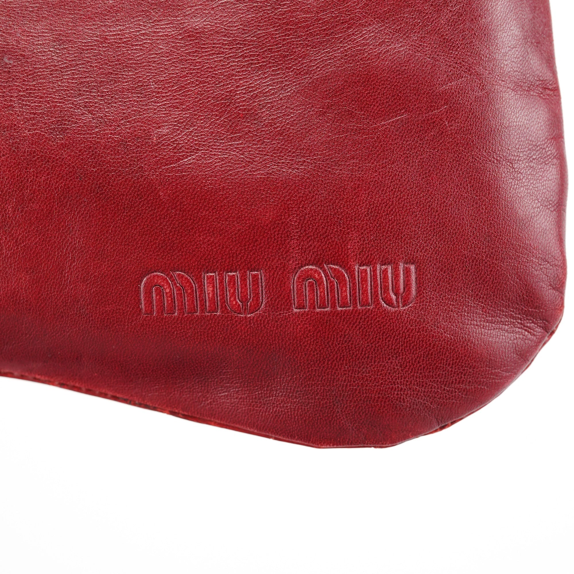 Burgundy Croc Embossed Bow Chain Shoulder Bag