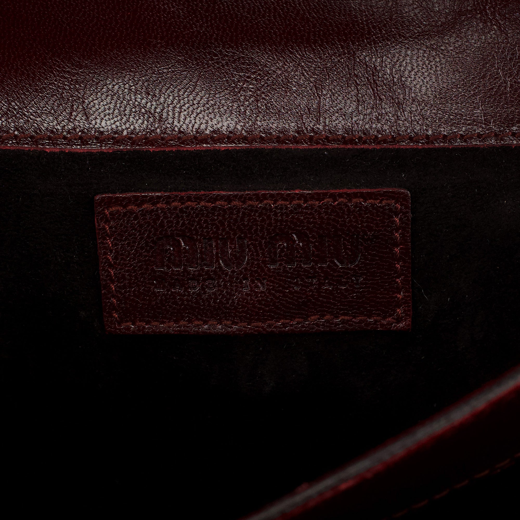 Burgundy Leather Push-Lock Tote Bag