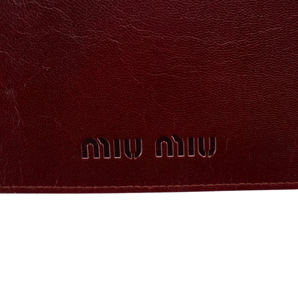 Burgundy Leather Push-Lock Tote Bag