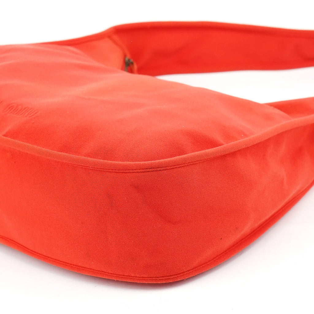 Coral Red Mesh Hobo Shoulder Bag