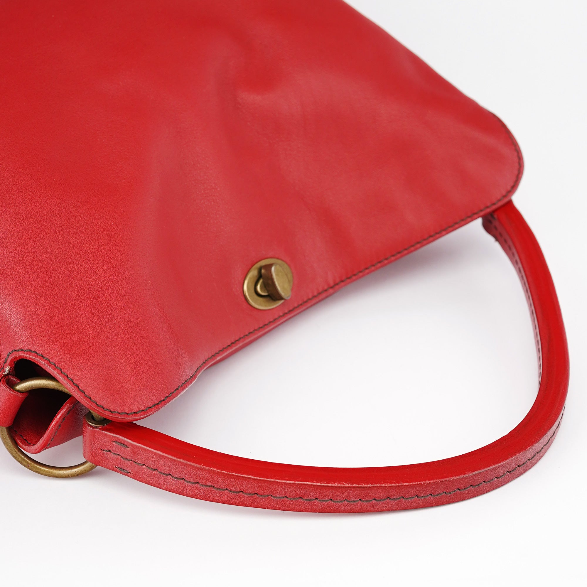Fall 2003 Red Calfskin Turnlock Hobo Bag