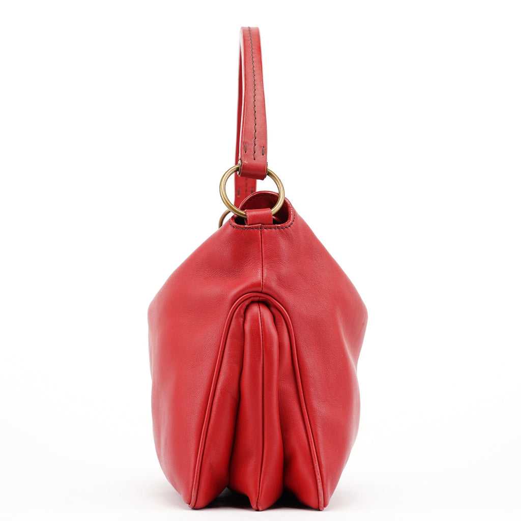 Fall 2003 Red Calfskin Turnlock Hobo Bag