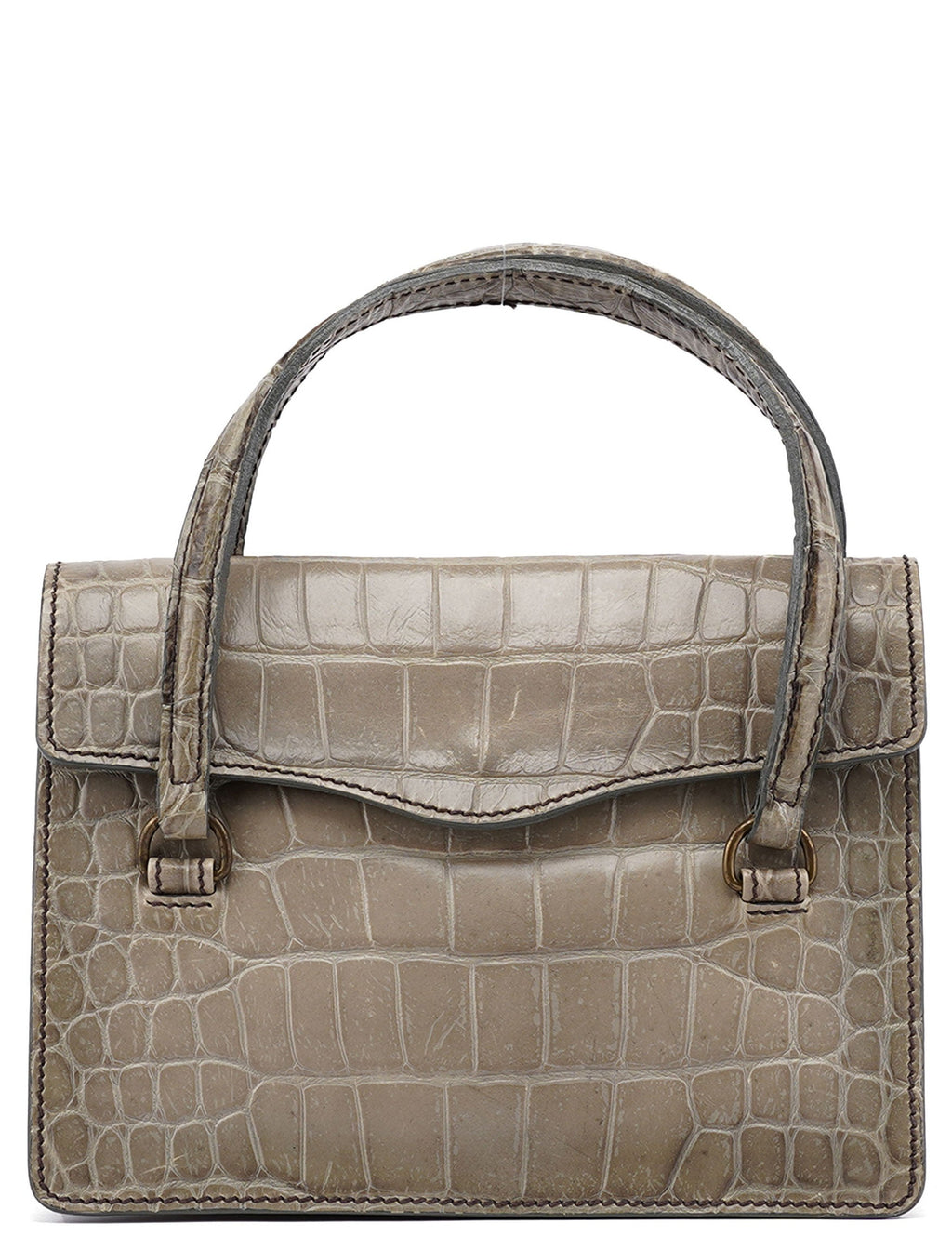 Grey Croc Embossed Tote Bag