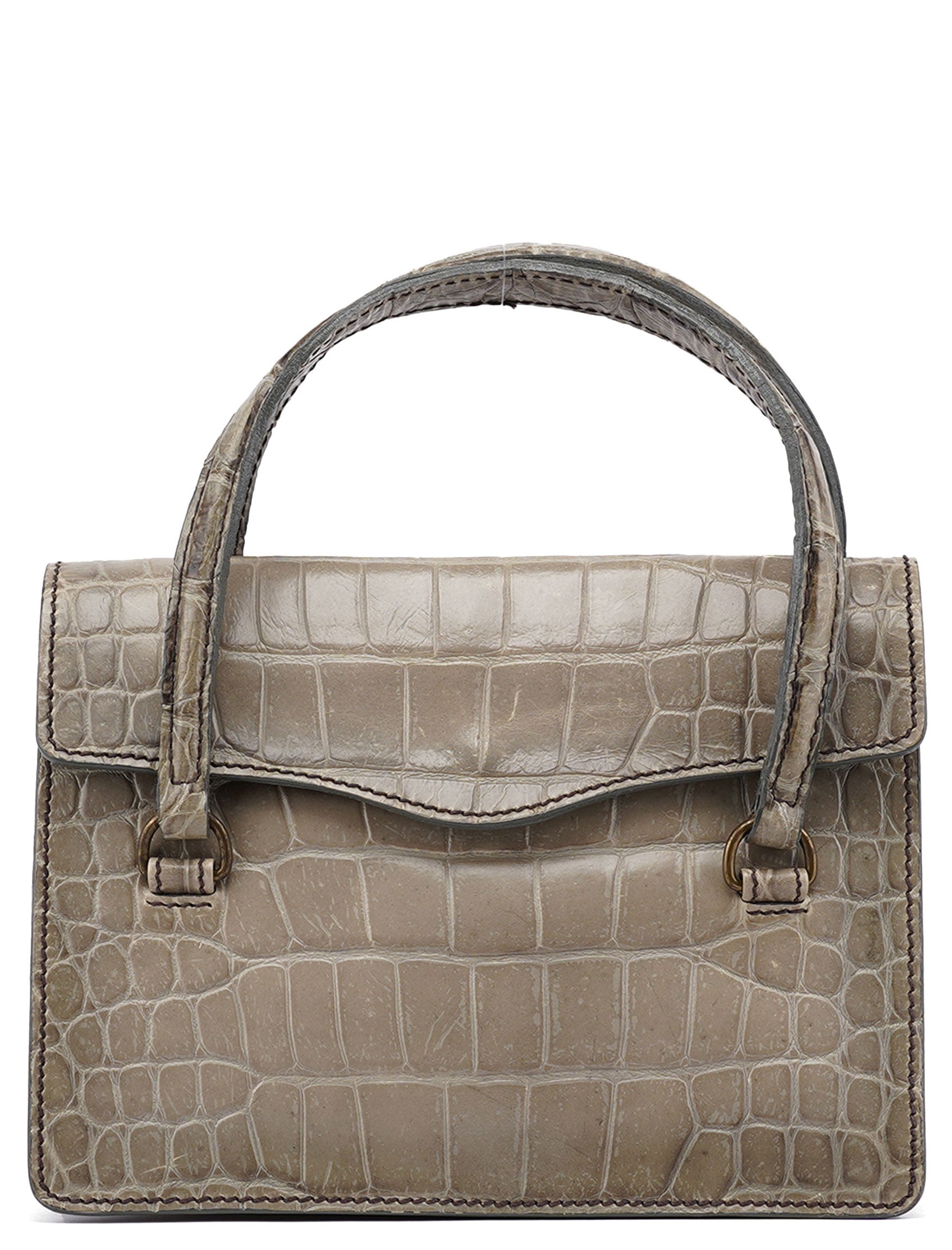 Grey Croc Embossed Tote Bag