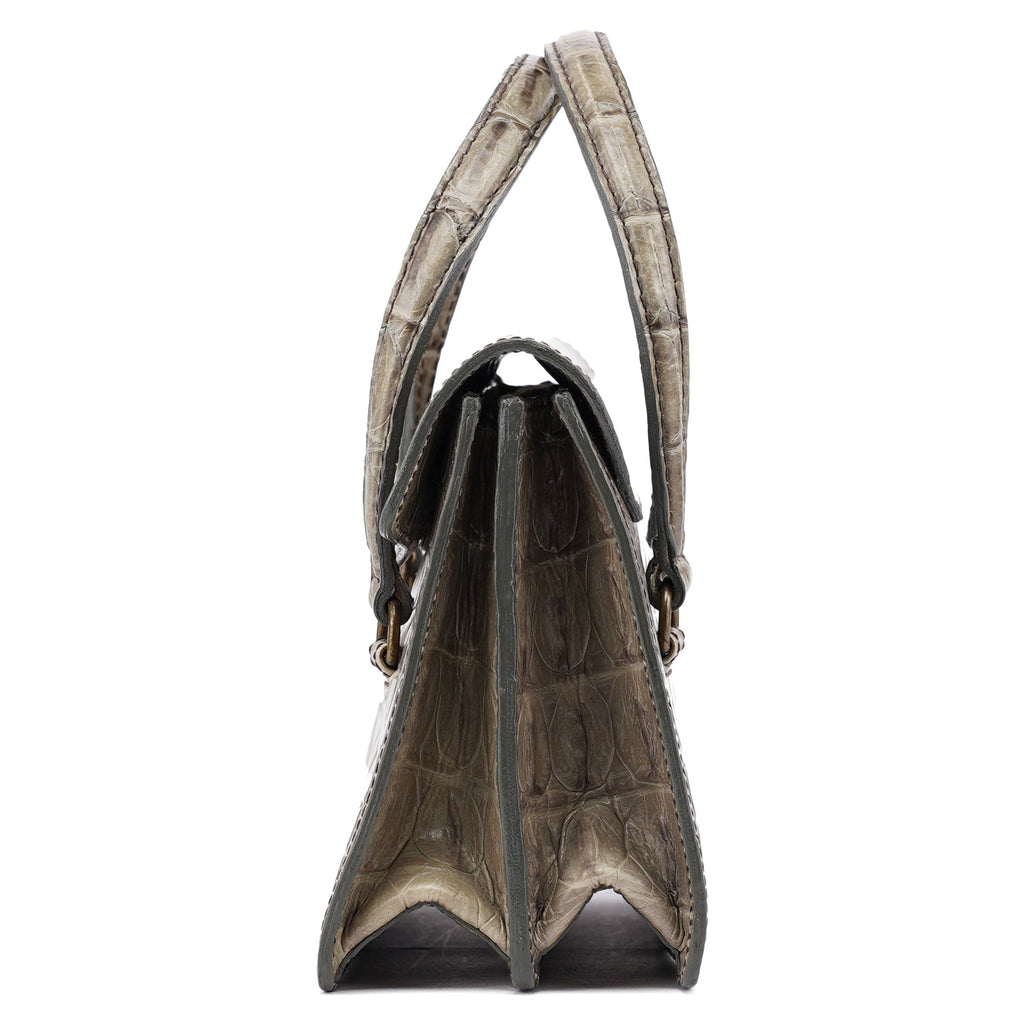 Grey Croc Embossed Tote Bag
