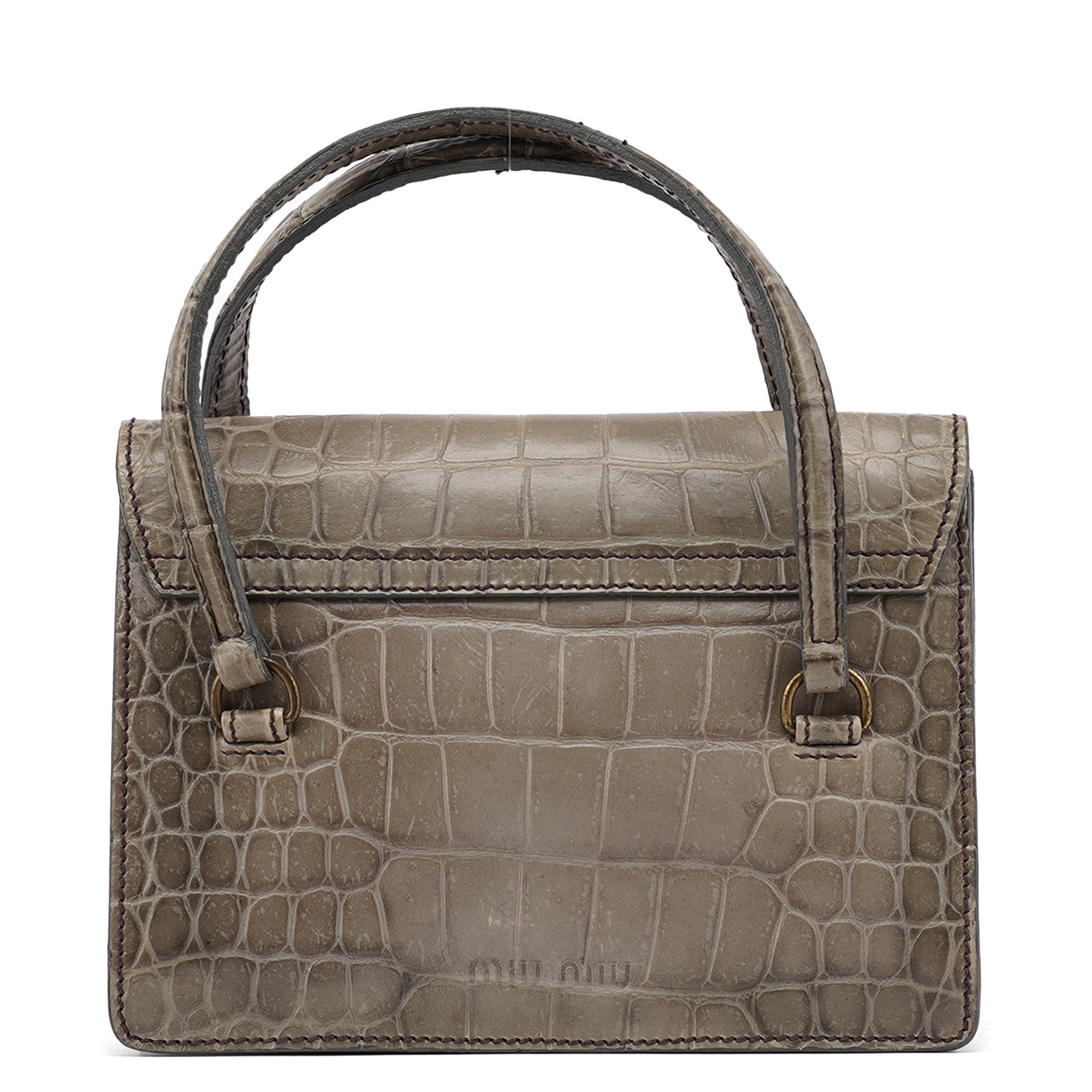 Grey Croc Embossed Tote Bag