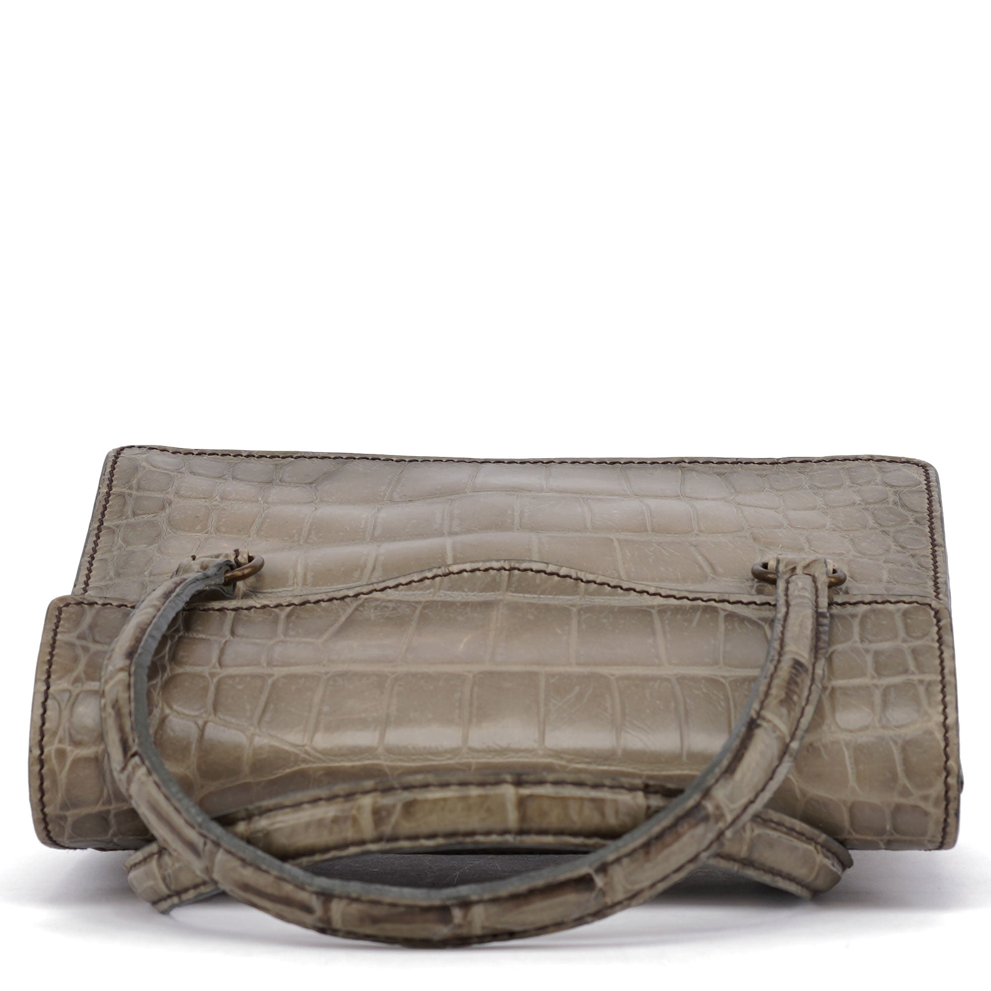 Grey Croc Embossed Tote Bag
