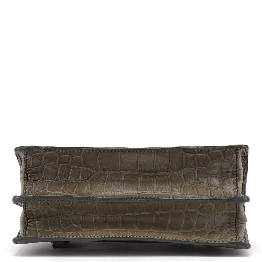 Grey Croc Embossed Tote Bag