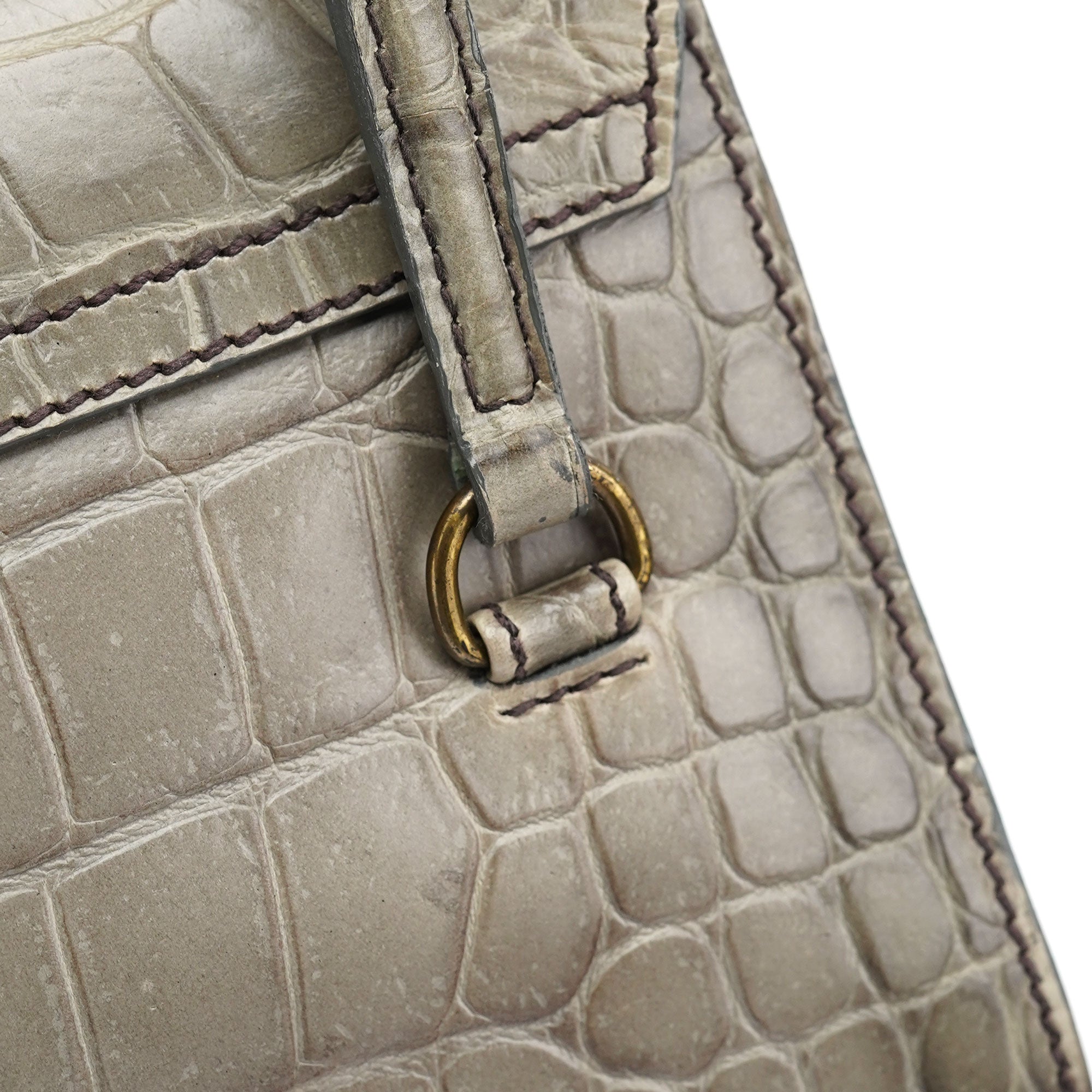Grey Croc Embossed Tote Bag