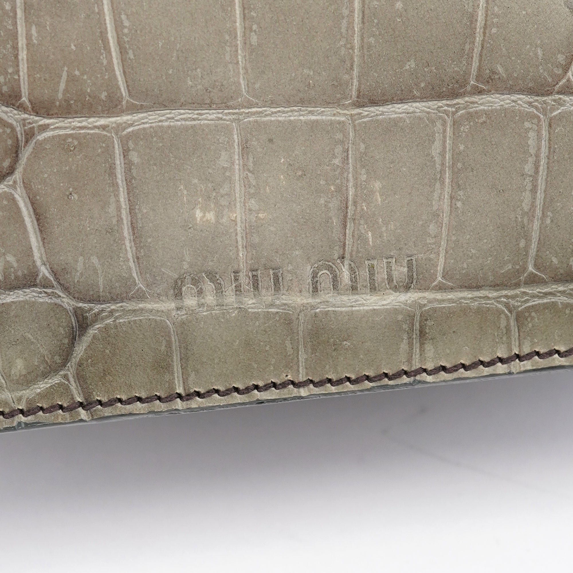 Grey Croc Embossed Tote Bag