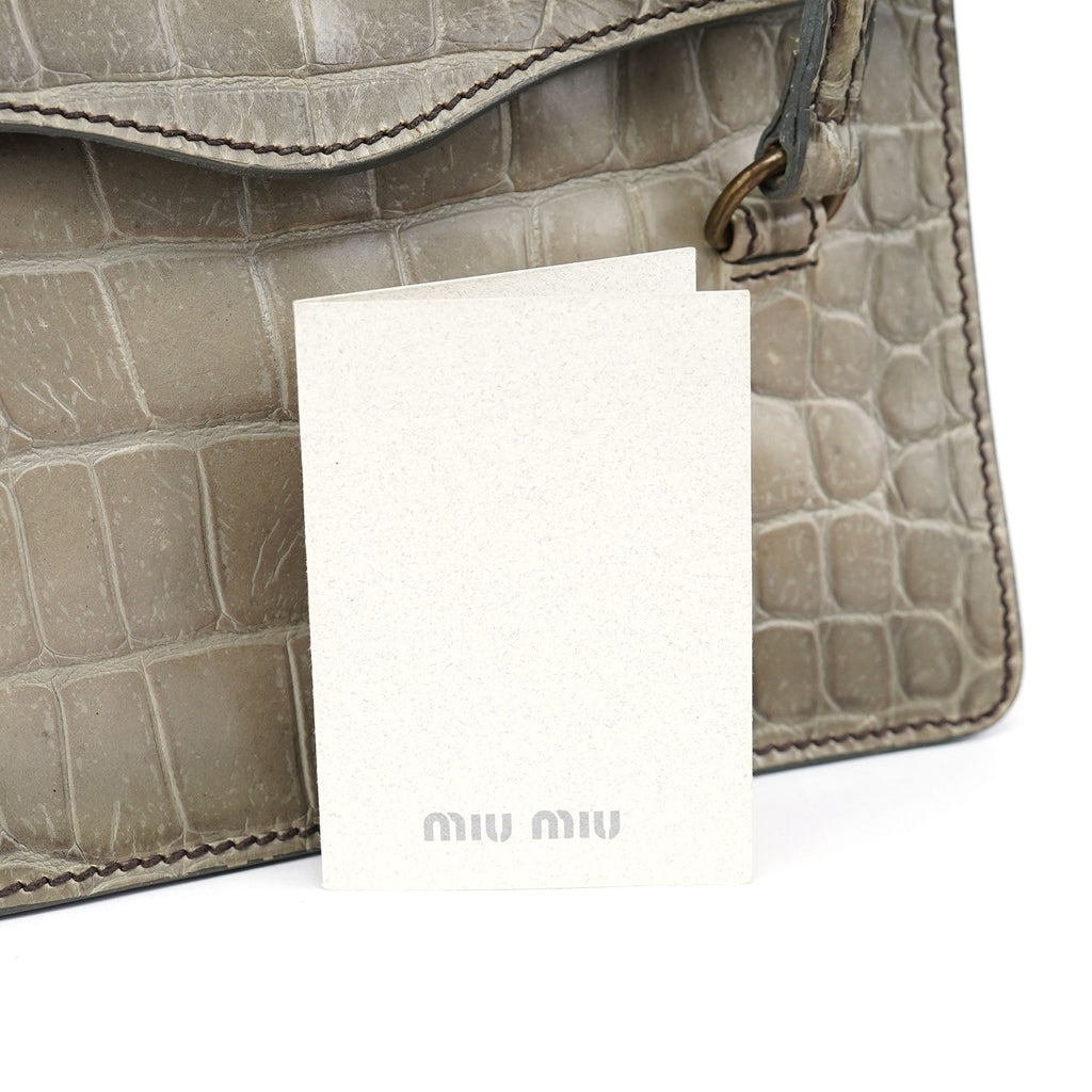 Grey Croc Embossed Tote Bag