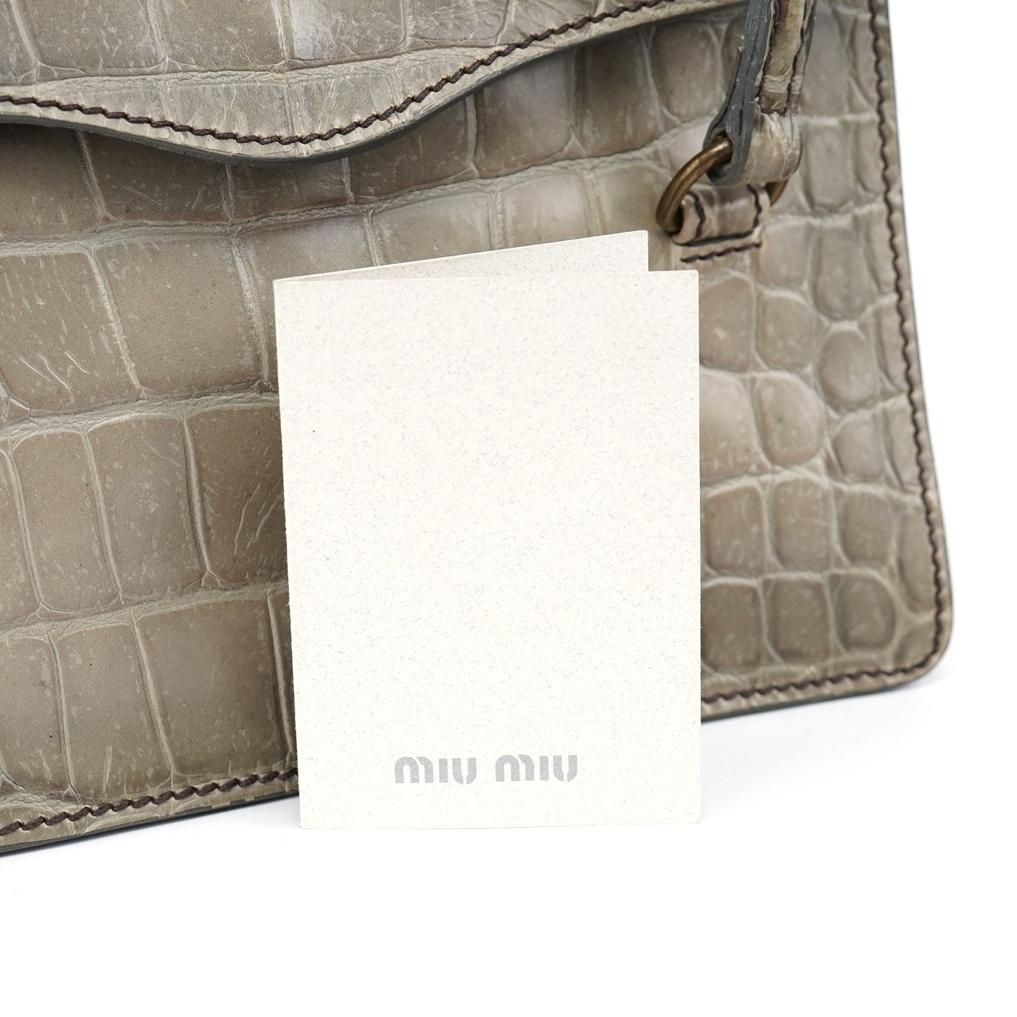Grey Croc Embossed Tote Bag