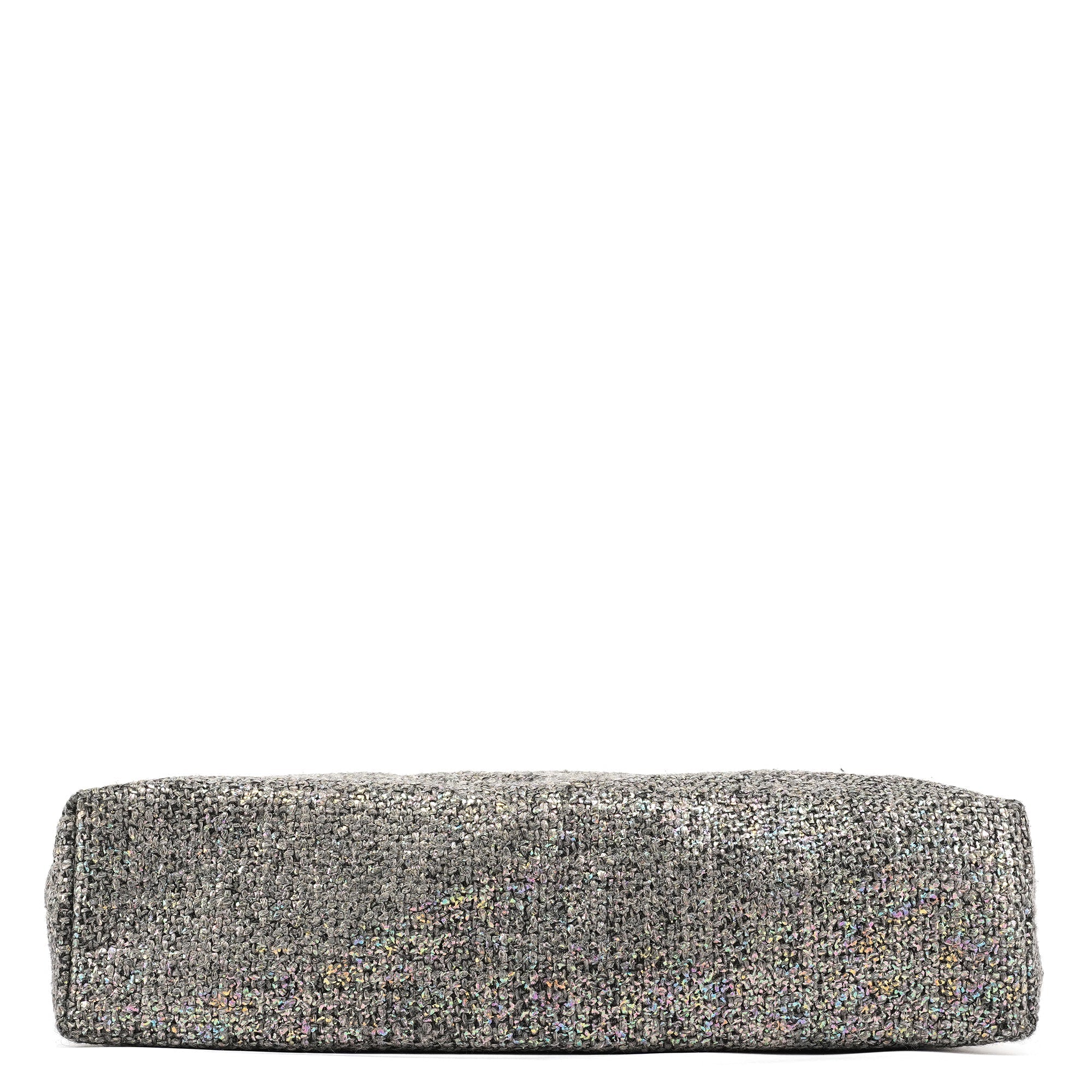 Grey Holographic Tweed Tote Bag