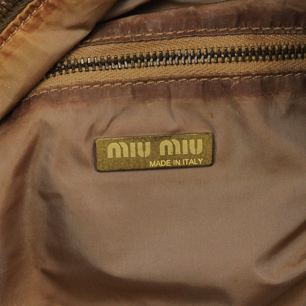 Light Brown Calfskin Leather Bowling Bag