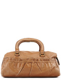 Light Brown Calfskin Leather Bowling Bag