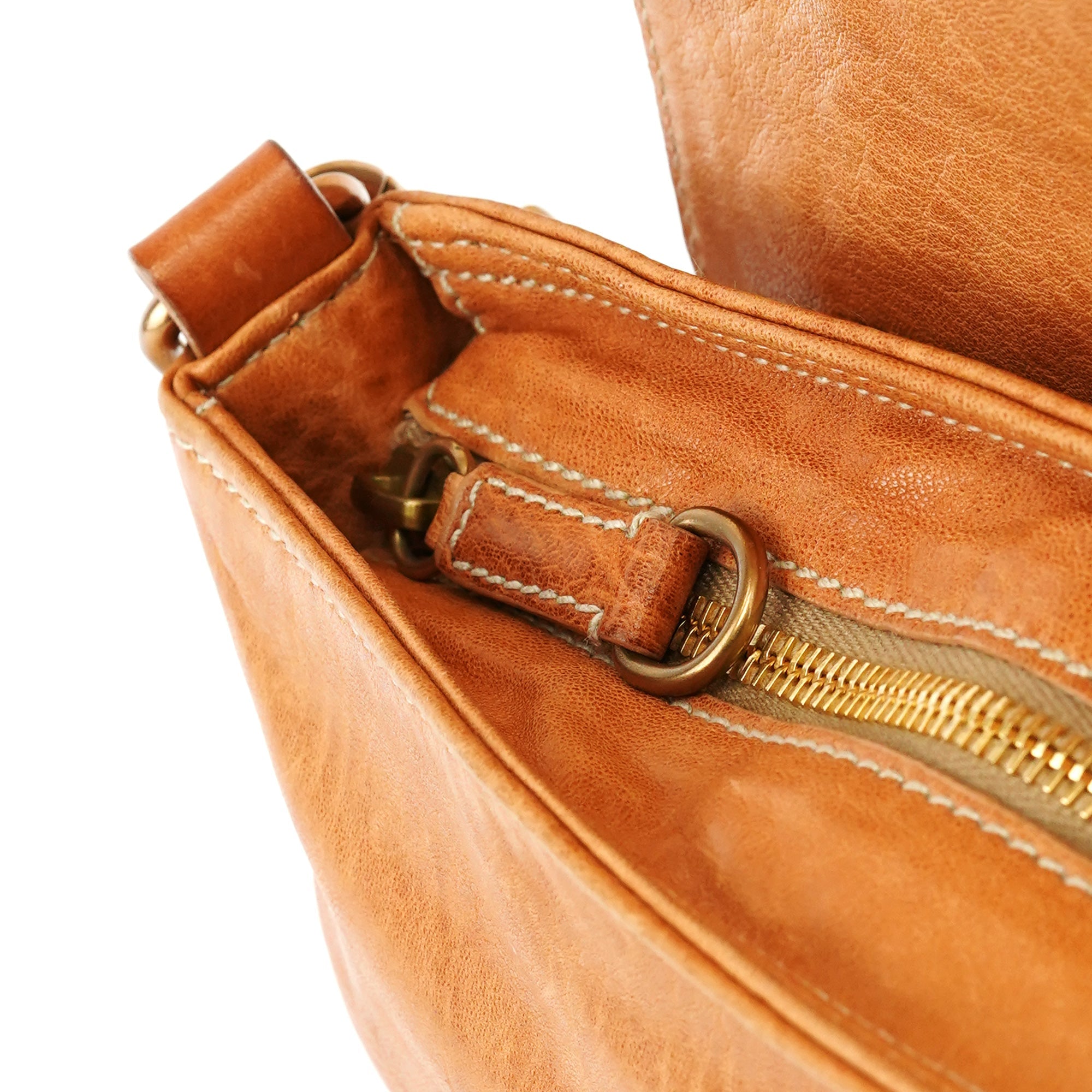 Light Brown Leather Shoulder Bag