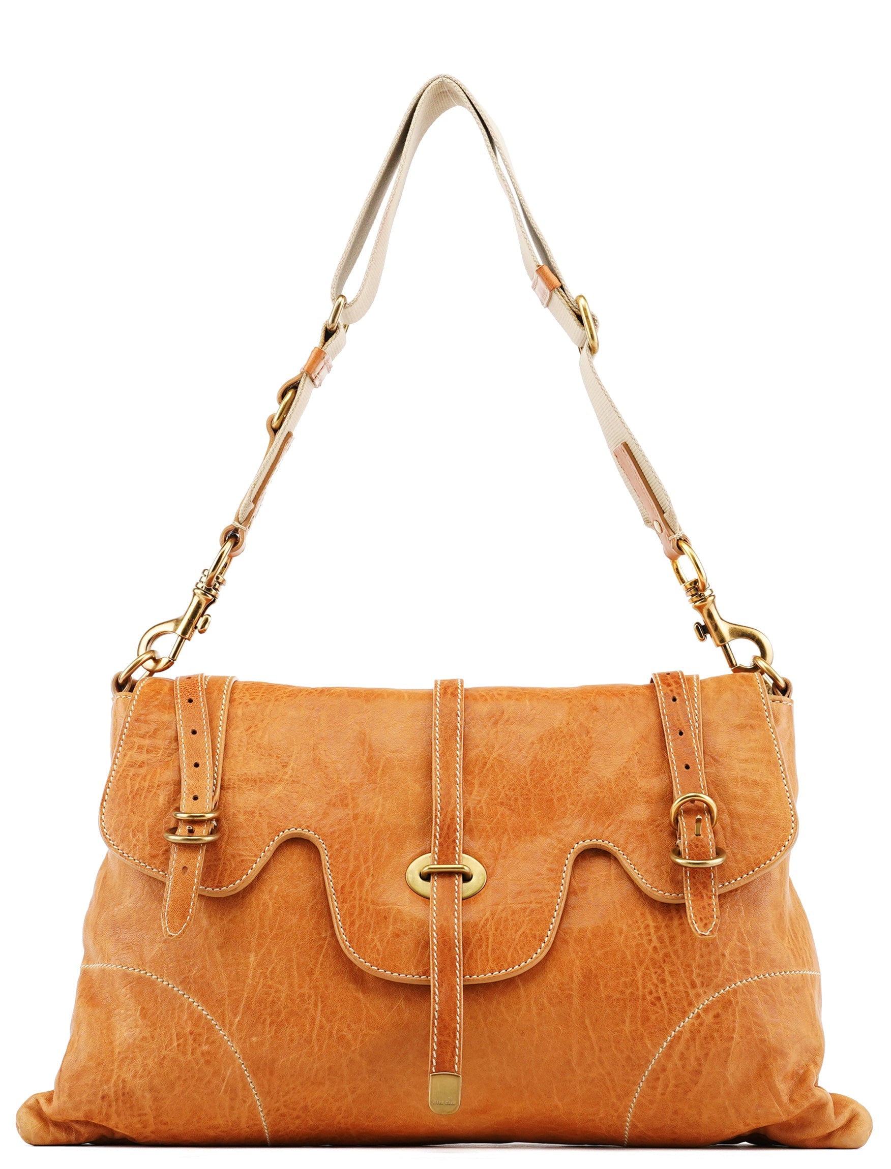Light Brown Leather Shoulder Bag