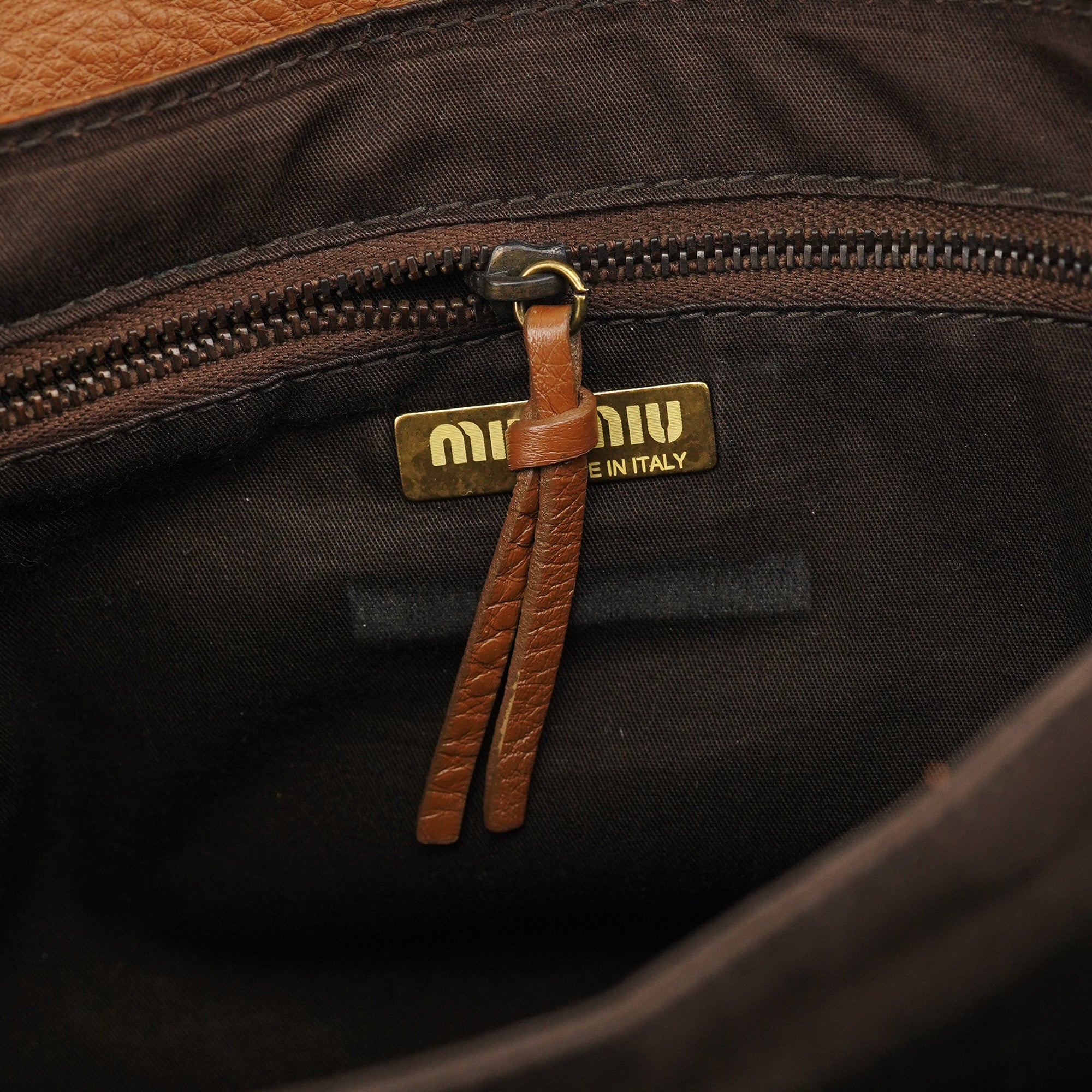 Light Brown Leather Turnlock Shoulder Bag