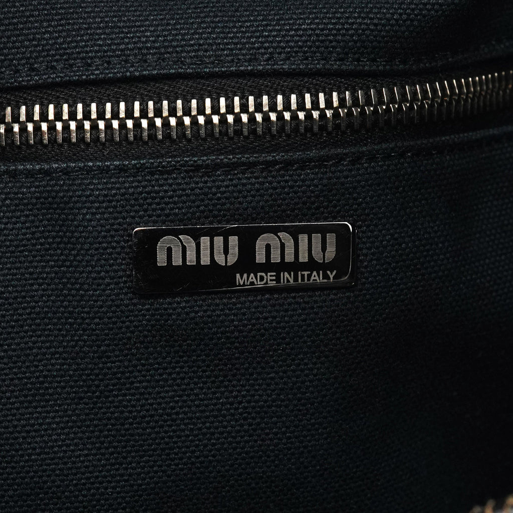 Navy Velvet Crackled Leather Duffle Backpack