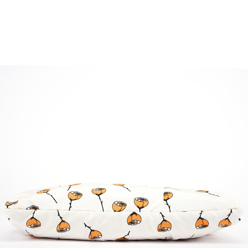 Nylon Floral Print Top Handle Clutch Bag