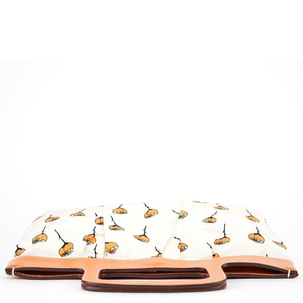 Nylon Floral Print Top Handle Clutch Bag