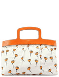 Nylon Floral Print Top Handle Clutch Bag