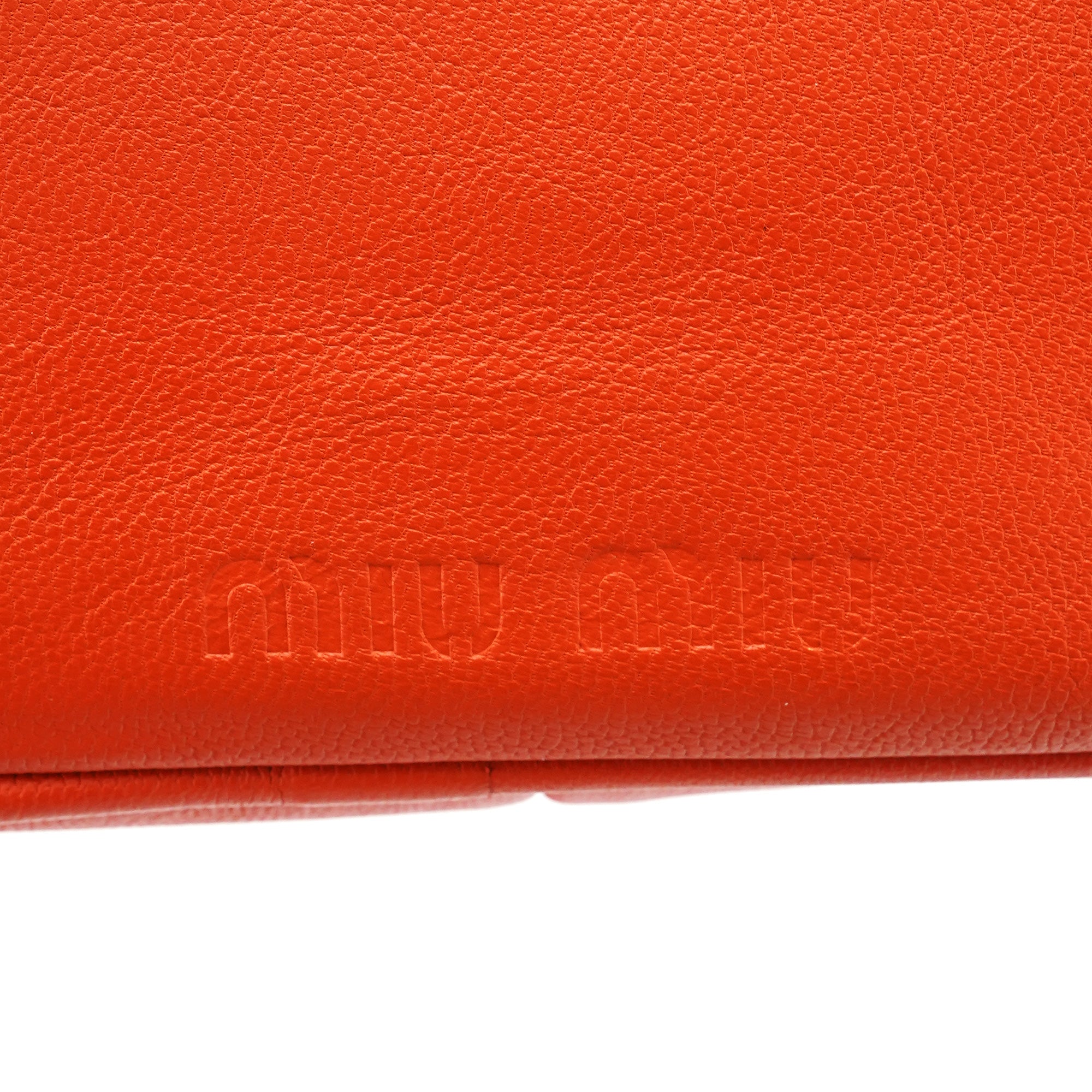 Orange Leather Belt Pocket Tote Bag