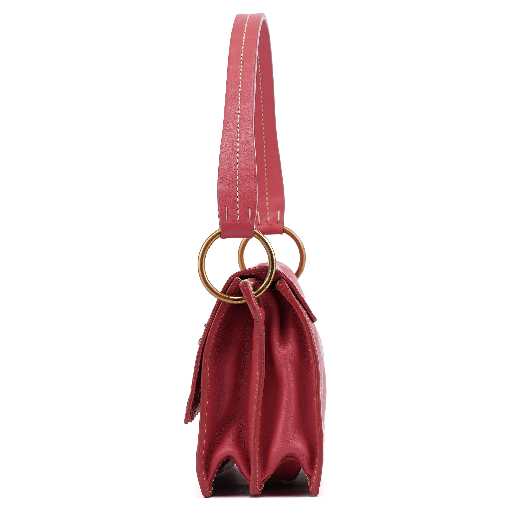 Pink Calfskin Turnlock Shoulder Bag
