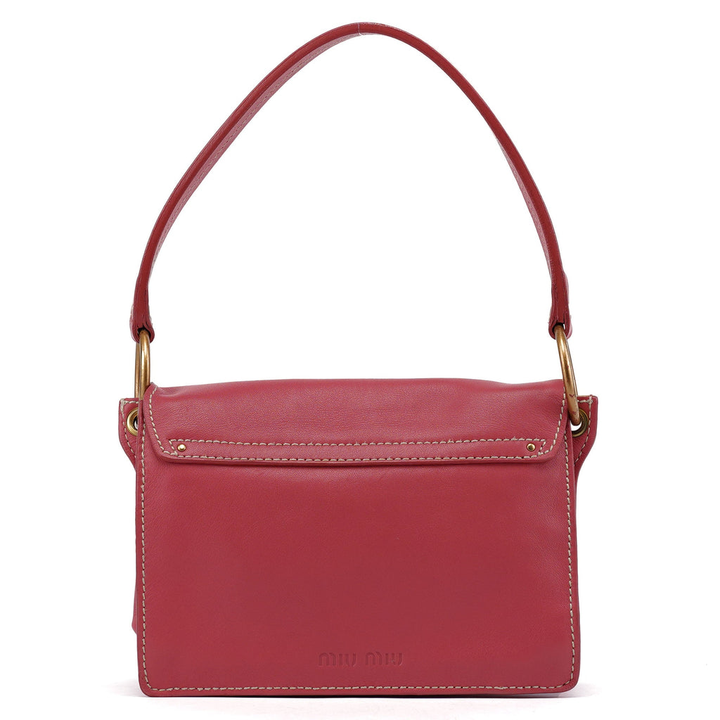 Pink Calfskin Turnlock Shoulder Bag