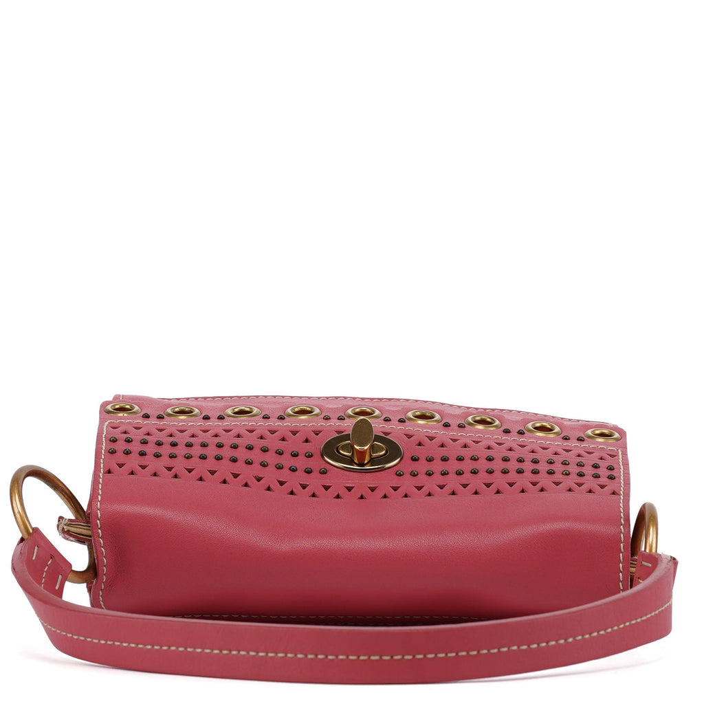Pink Calfskin Turnlock Shoulder Bag