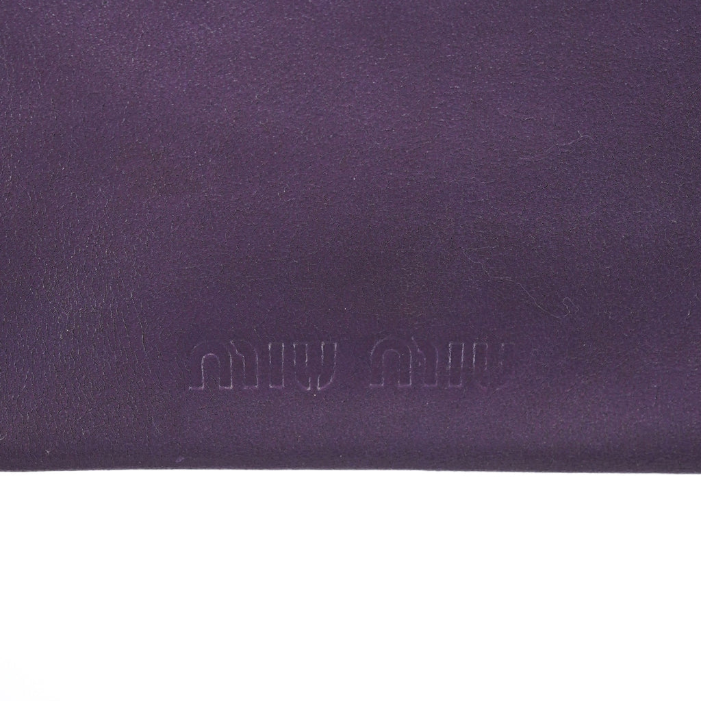 Purple Leather Flap Shoulder Bag