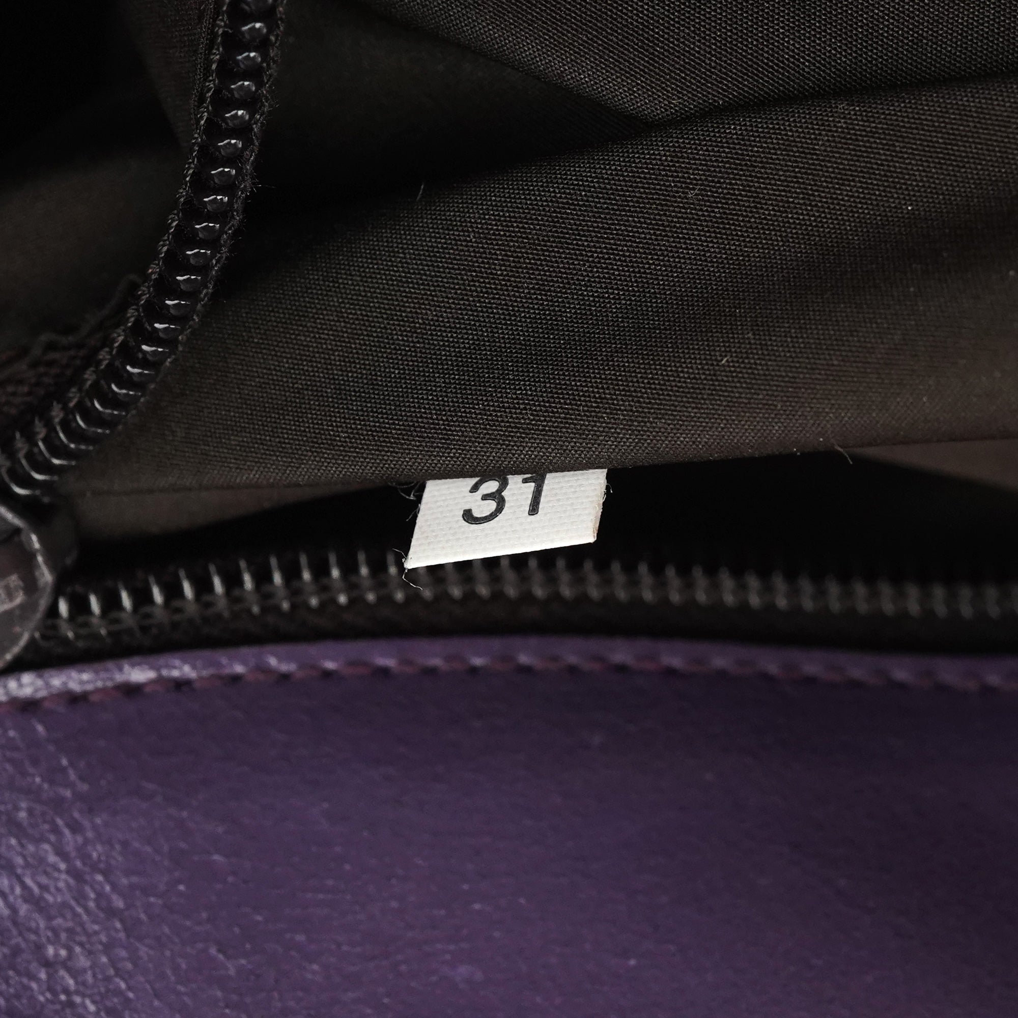 Purple Leather Floral Tote Bag