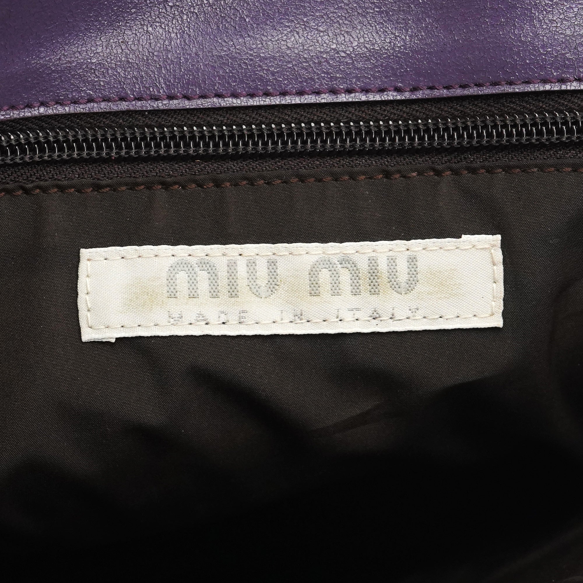 Purple Leather Floral Tote Bag