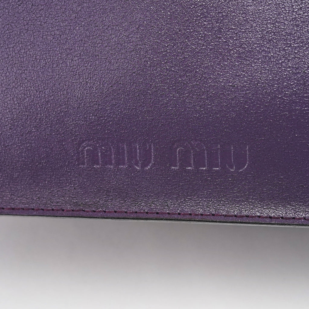 Purple Leather Floral Tote Bag