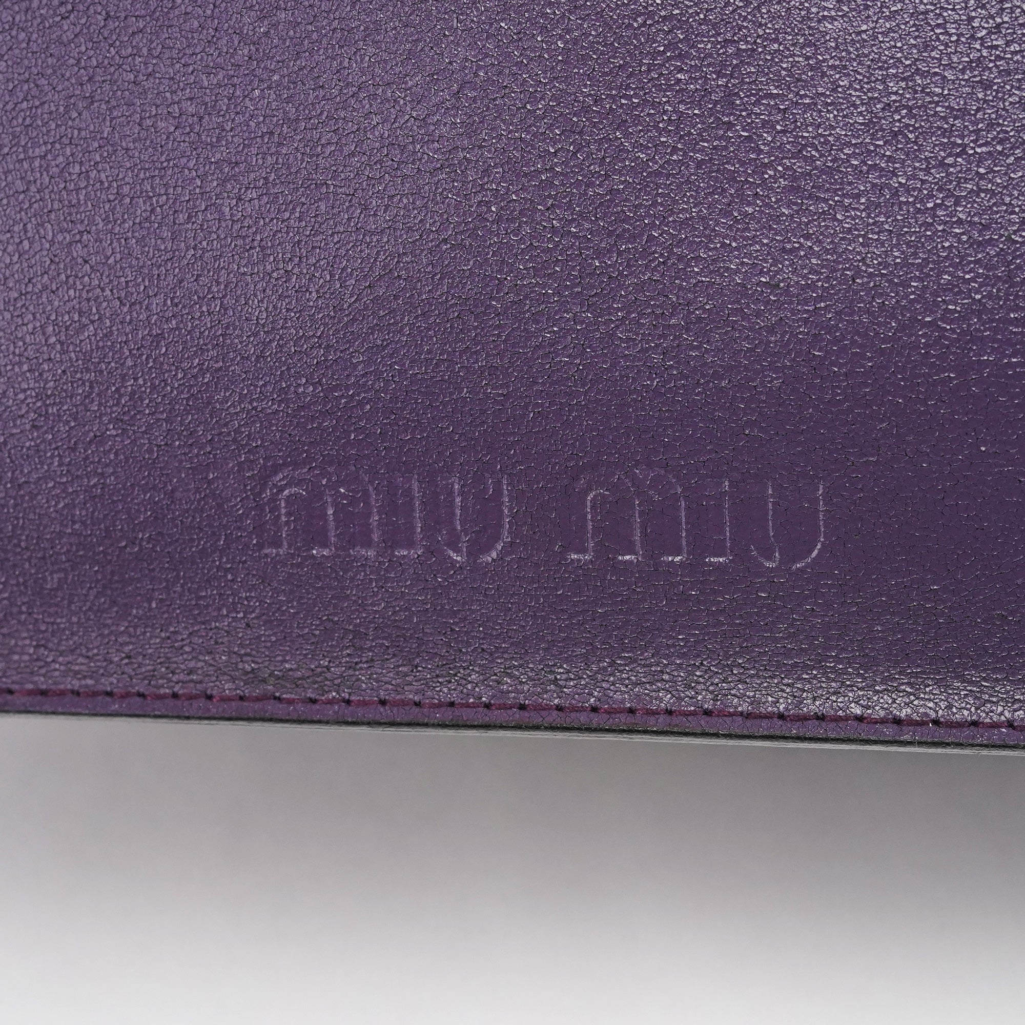 Purple Leather Floral Tote Bag