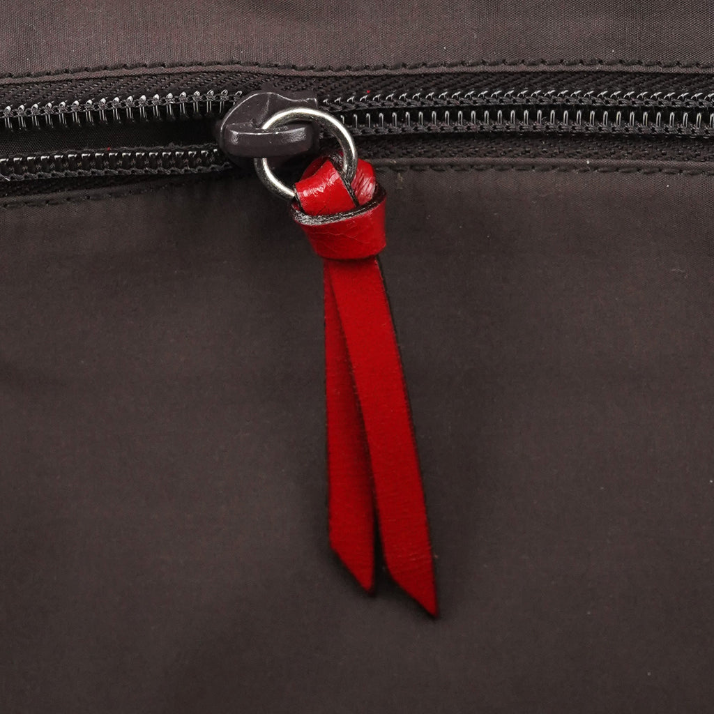 Red Black Leather Vanity Bag